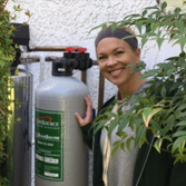 bethany with her water tank