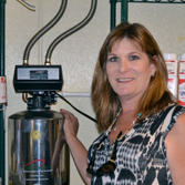 cynthia with her water tank